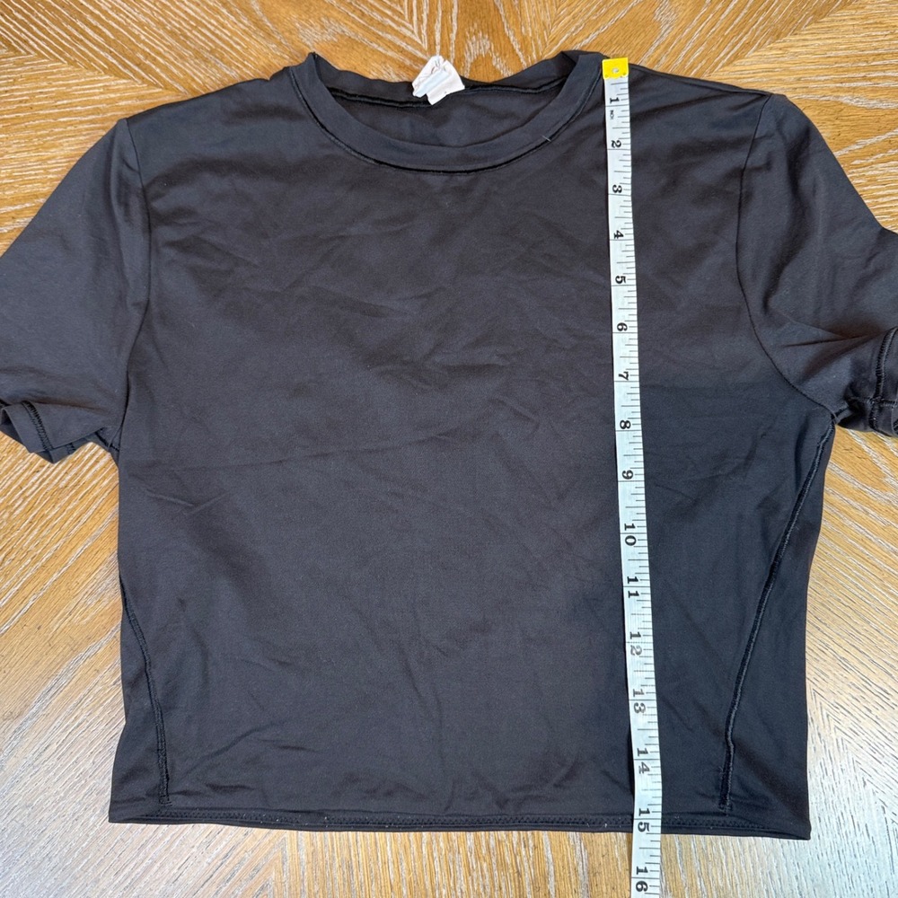 Lululemon Ultra Soft Nulu Crewneck Cropped T-Shirt Black W3HPQS Small - Picture 8 of 8